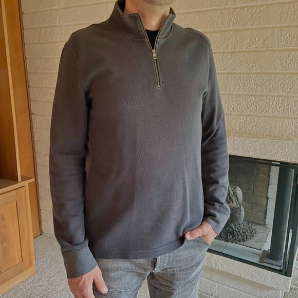 Prana Men's Irwin 1/4 Zip Sweater Size L Charcoal - Picture 2 of 9